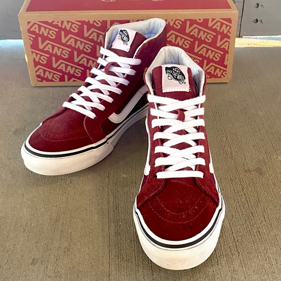 Rad maroon Sk8-Hi Vans size 5 Slim shoe - Picture 5 of 8